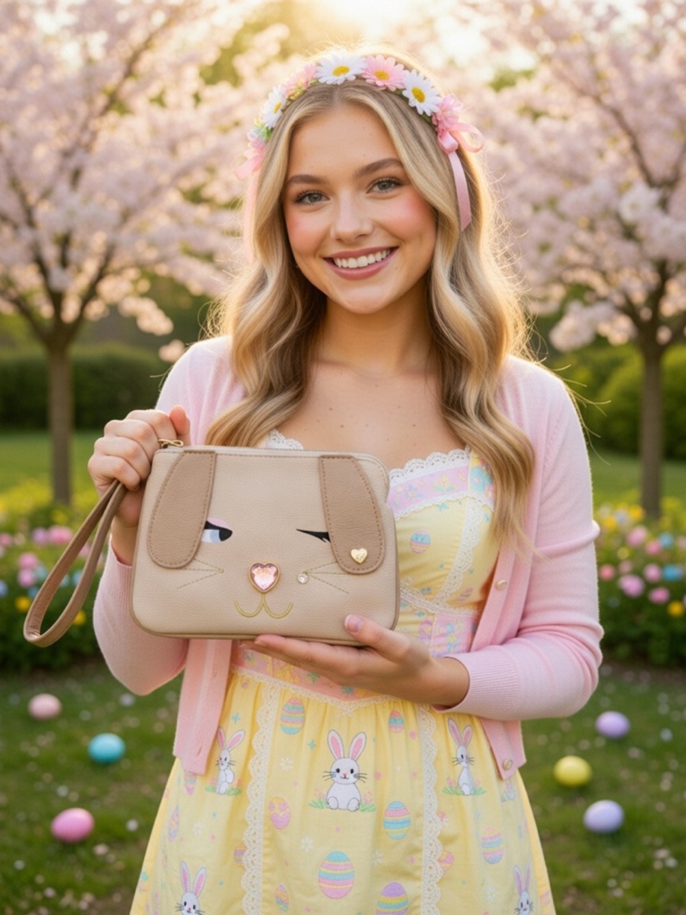 Betsy Johnson bunny wristlet